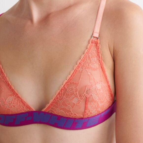 Off White Lace bra Salmon pink M - Picture 5 of 12